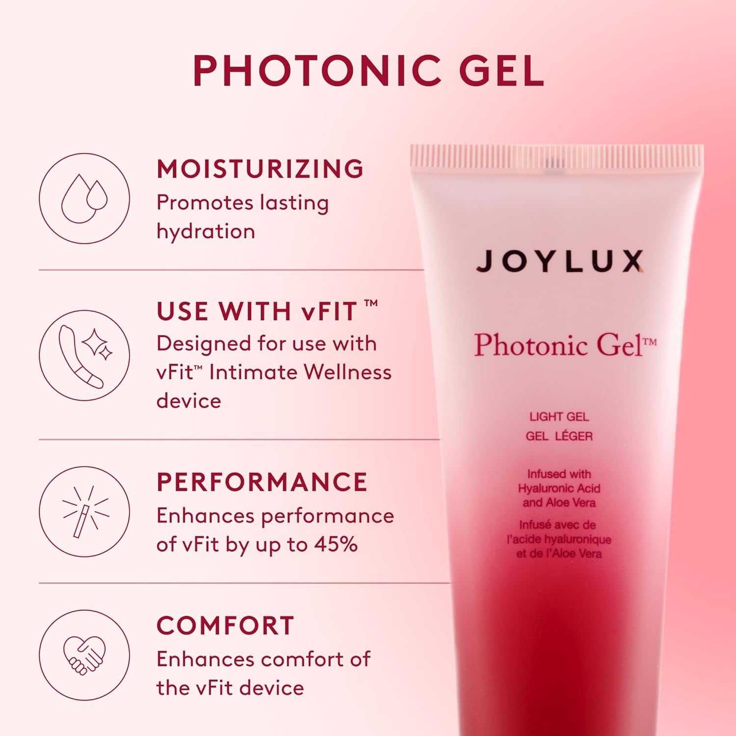- Vfit and Photonic Gel Set, Red LED Light Feminine Health Device for Women, Wellness System for Menopausal Women & New Moms, Promotes Natural Hydration, Helps Tighten Pelvic Floor (2-Pack Set)
