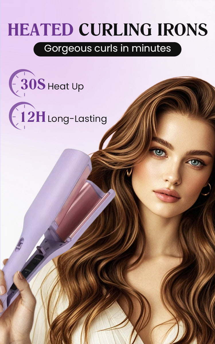 32mm French Hair Curler Wave Professional Egg Roll Hair Curling Iron Corrugated Wavy Styler Fast Heating Volumizing Styling Tool