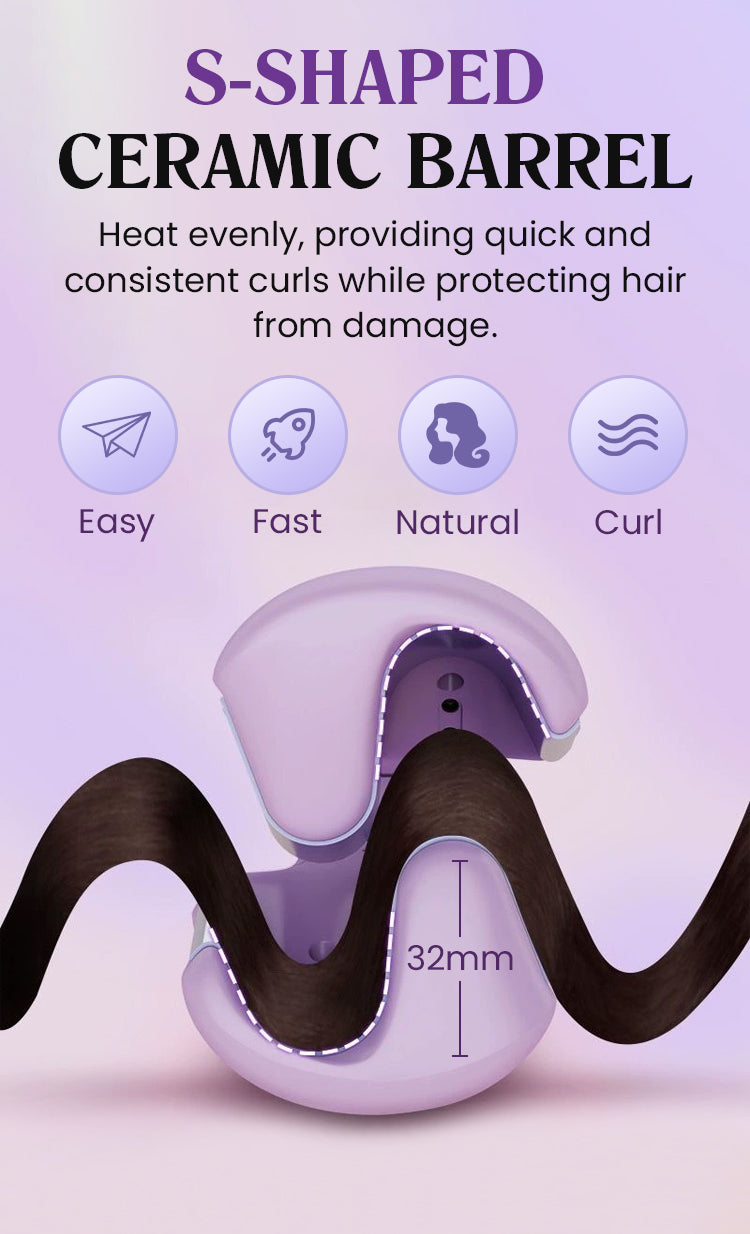 32mm French Hair Curler Wave Professional Egg Roll Hair Curling Iron Corrugated Wavy Styler Fast Heating Volumizing Styling Tool