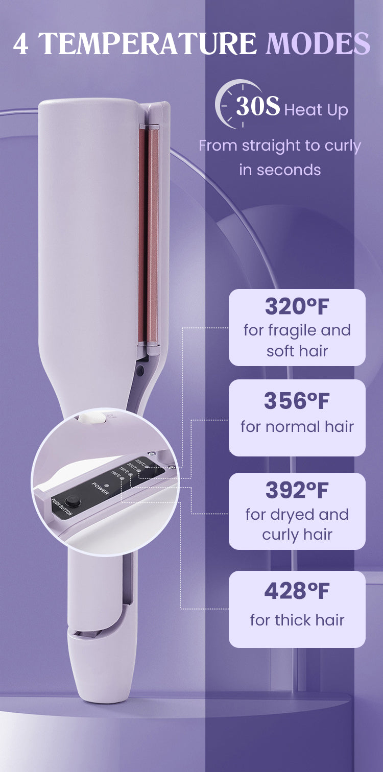 32mm French Hair Curler Wave Professional Egg Roll Hair Curling Iron Corrugated Wavy Styler Fast Heating Volumizing Styling Tool