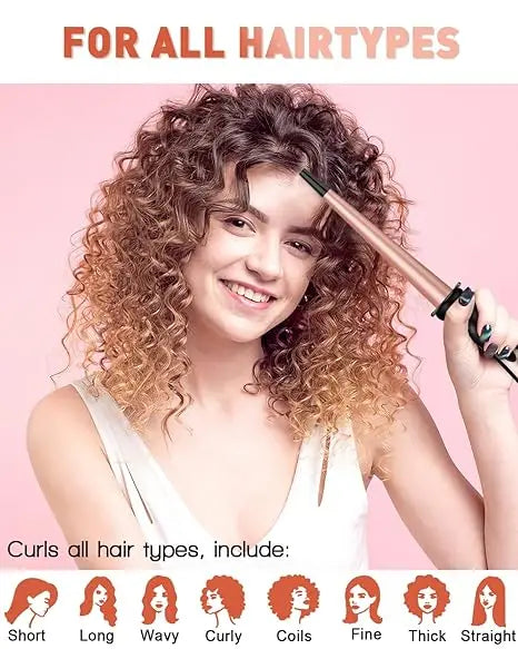 5 in 1 Curling Iron Set - BESTOPE PRO Curling Wand Iron with Interchangeable Barrels, 0.35”-1.25” Hair Curler Wand for Hairstyle