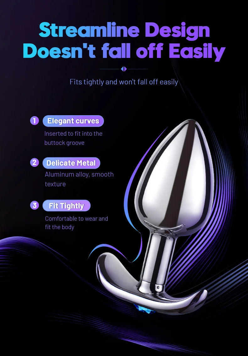 Anal Plug Metal Anchor Base Women Butt Plug Couple Adult Sex Toy Aluminum Alloy Man Butt Plug Trainer Adult Sex Anal Masturbator