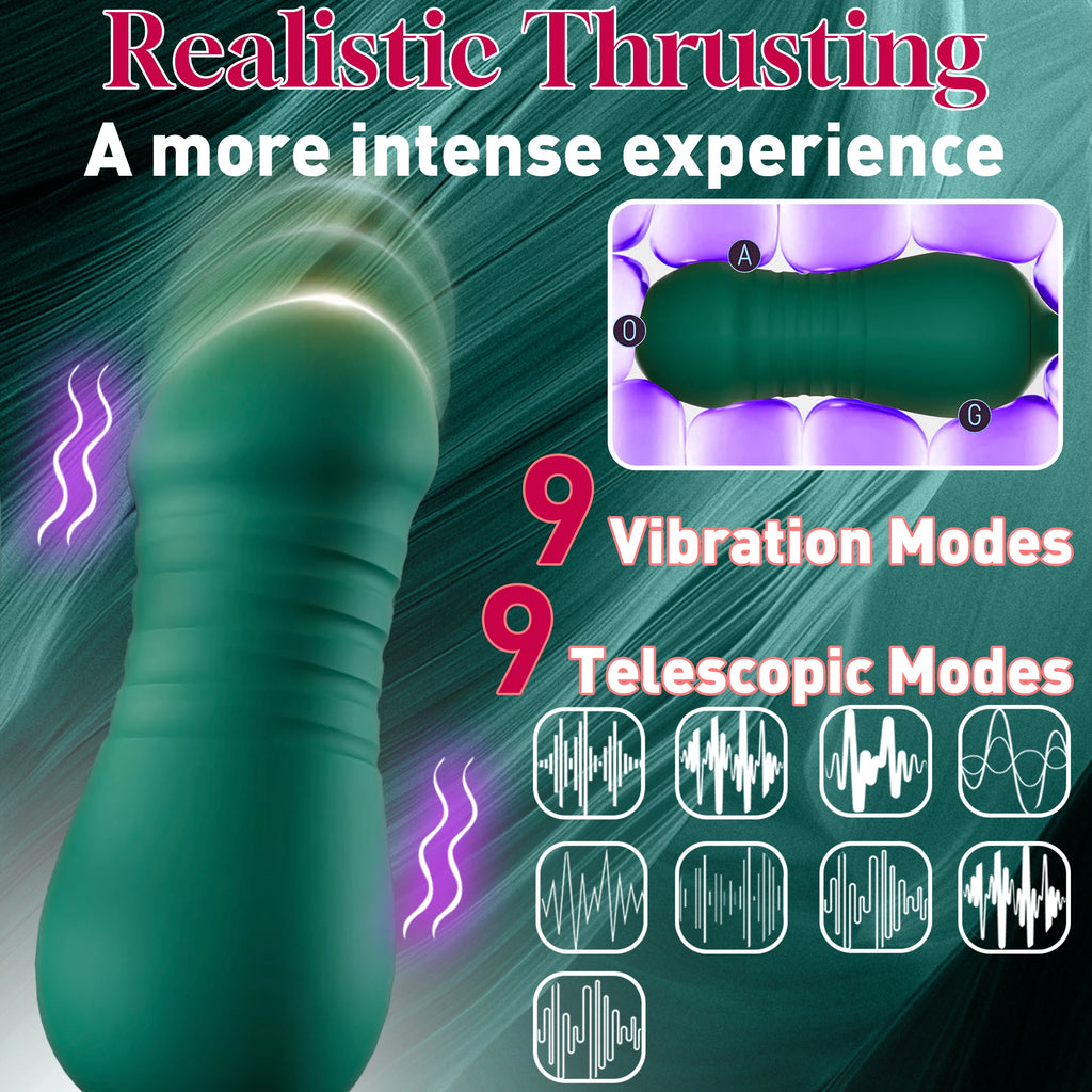 Adult Sex Toy 3-in-1 Licking Vibrator 3 Suction Modes Clitoral Stimulation Extendable Thrusting Masturbator Suitable for Women