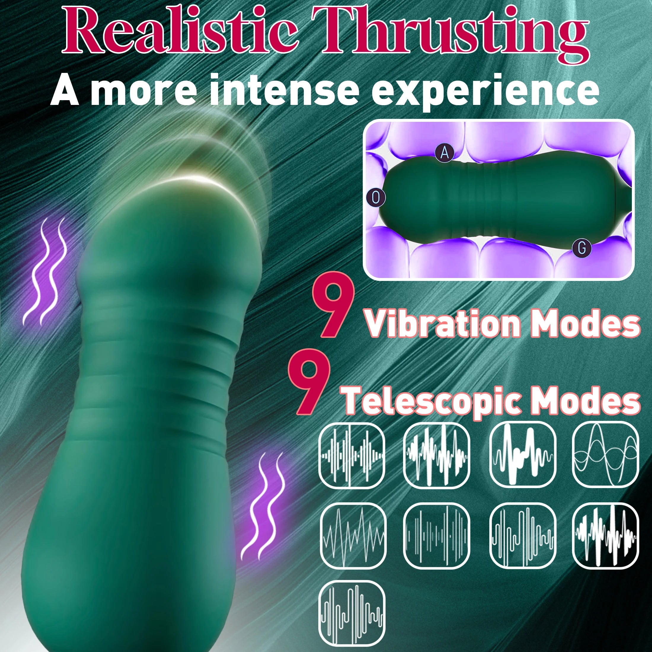 Adult Sex Toy 3-in-1 Licking Vibrator 3 Suction Modes Clitoral Stimulation Extendable Thrusting Masturbator Suitable for Women