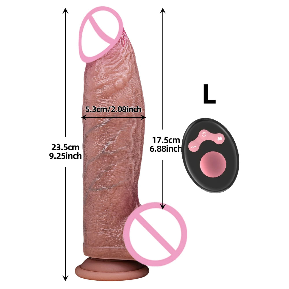 Vibrator dildo xxl realistic big cock telescopic heated spinning penis expansion vibratory massager female couple sex toys 18
