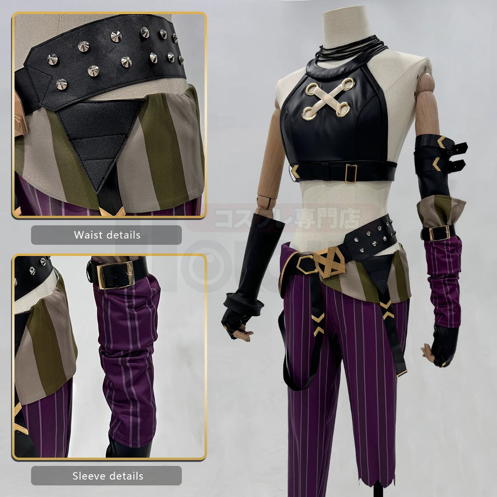 HOLOUN LOL Game Jinx Cosplay Costume Wig Loli Outfit Halloween Christmas Gift Cos Convention