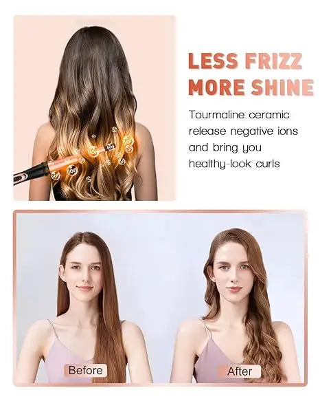 5 in 1 Curling Iron Set - BESTOPE PRO Curling Wand Iron with Interchangeable Barrels, 0.35”-1.25” Hair Curler Wand for Hairstyle