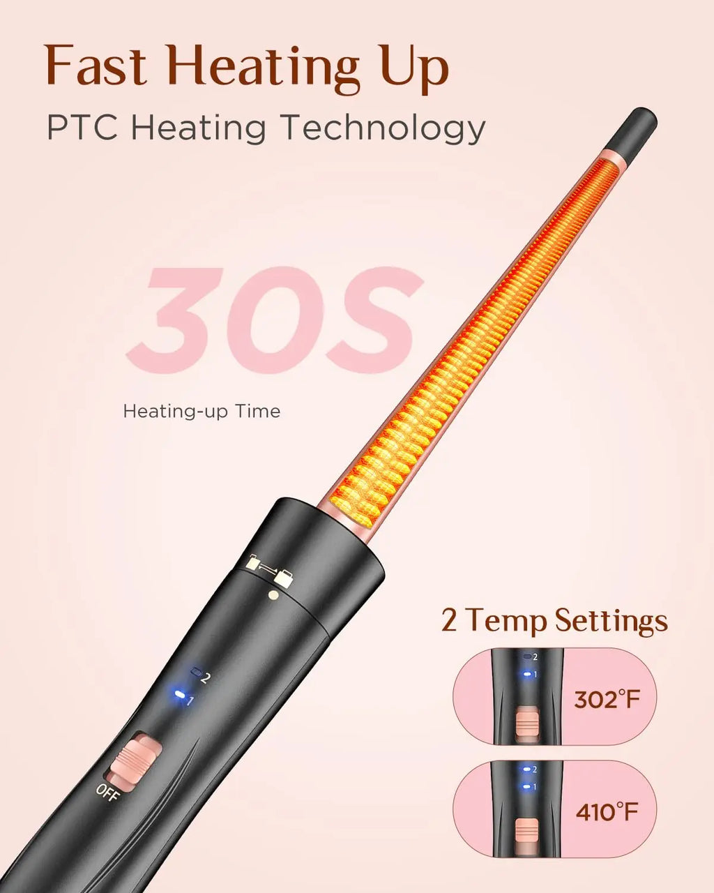 BESTOPE PRO 5 in 1 Wand Curling Iron-Curling Wand Set with Hair Straightener, 3 Barrels Hair Crimper Iron, 3 Ceramic Curling Iro