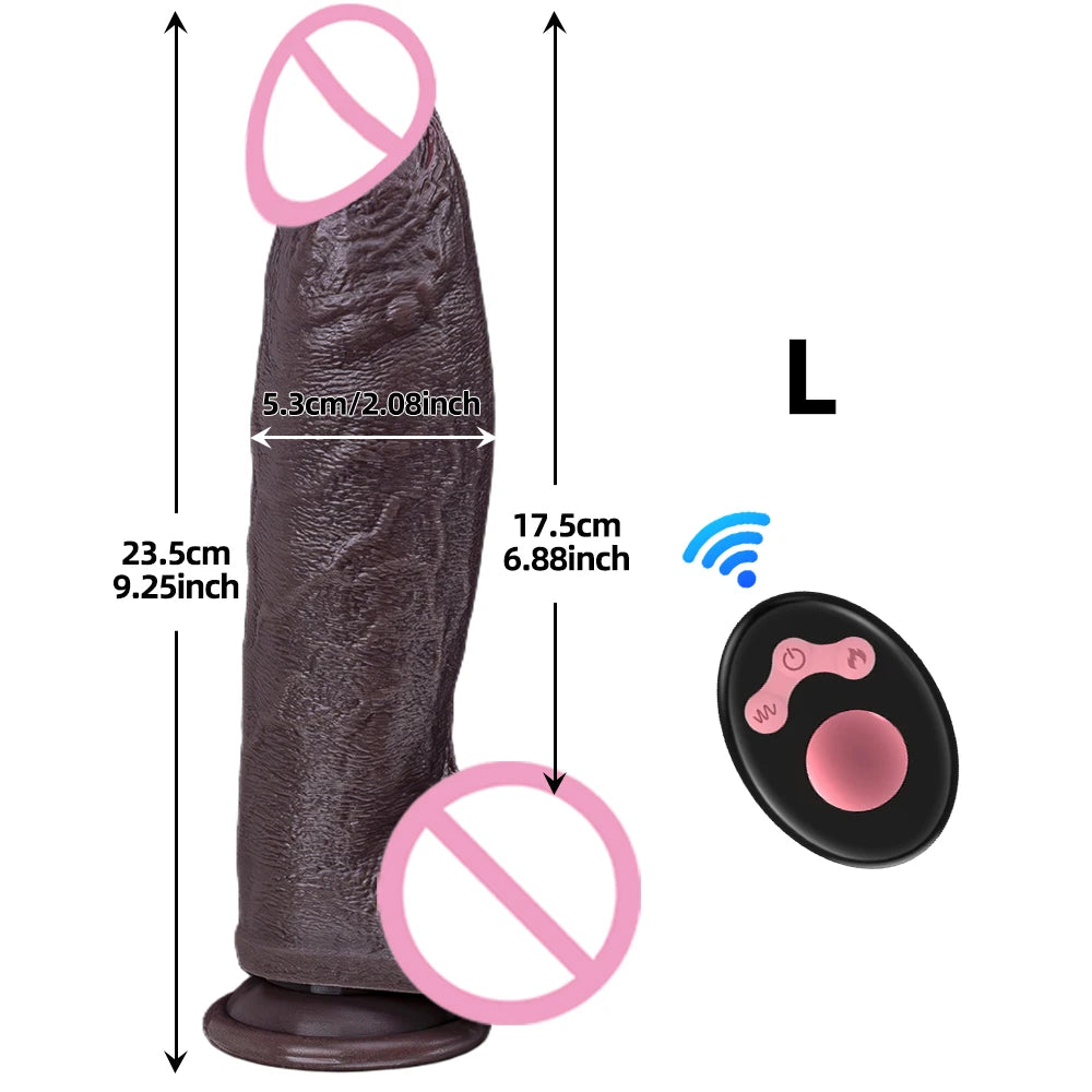 Vibrator dildo xxl realistic big cock telescopic heated spinning penis expansion vibratory massager female couple sex toys 18