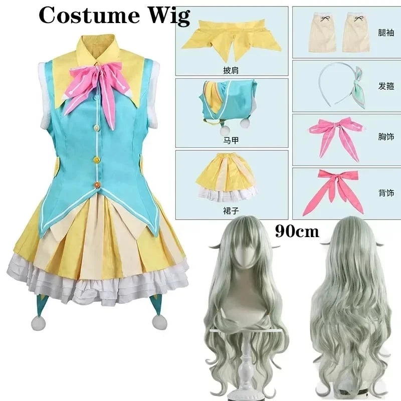 Kusanagi Nene Cosplay Costume Women Cute Costume Idol Nene Dress Headwear For Comic Con