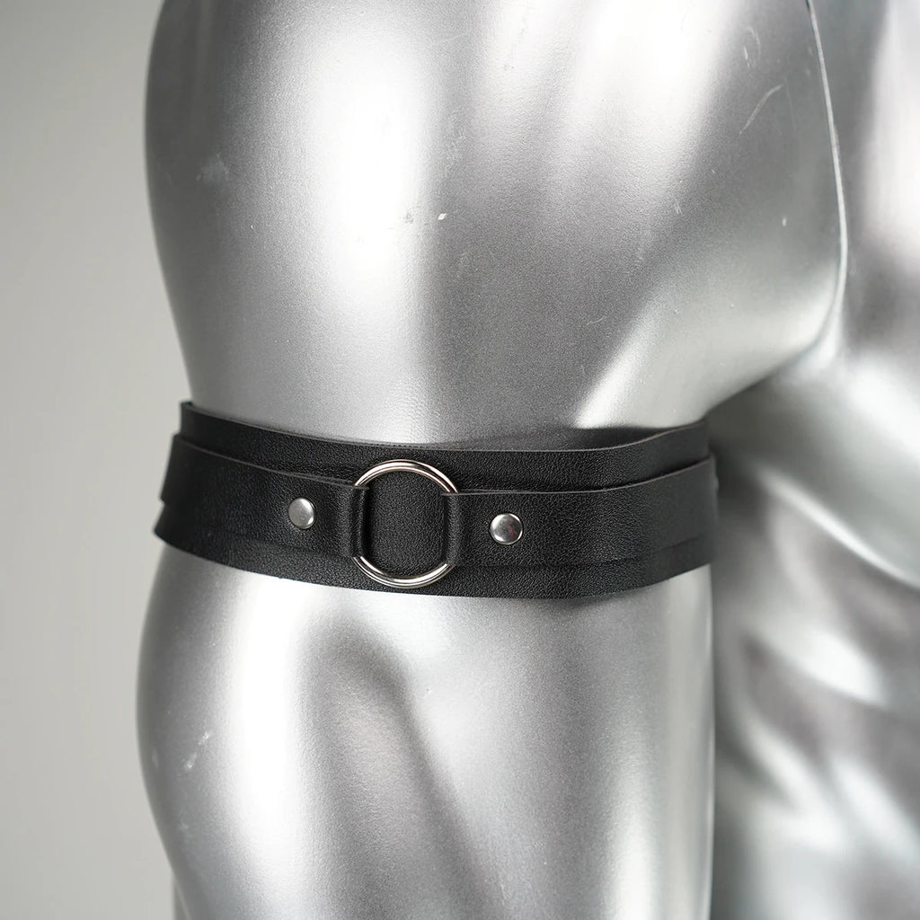 Adjustable Bondage Body Cage Arm Rings Erotic Rave Sexy Men Armband Fetish Gay Harness Belts Cosplay Clubwear Accessories