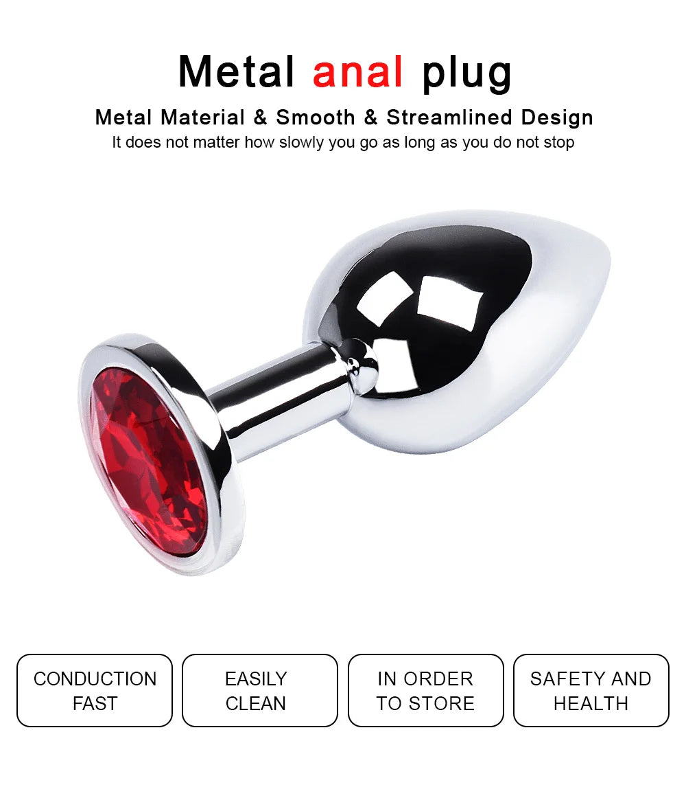 Anal plug Butt plugs anal sleeve dongle anal phalos for anal proleurre metal vibrating analnach tube Toys for adults Anal toys