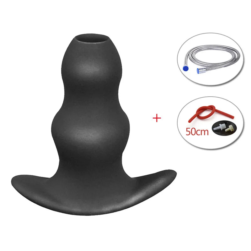 Silicone Anal Expanding Plug Bidet Wash Enema Anal Cleaning Buttplug Retention Nozzle Enema Anus Dilator Anal Enlarge Shower