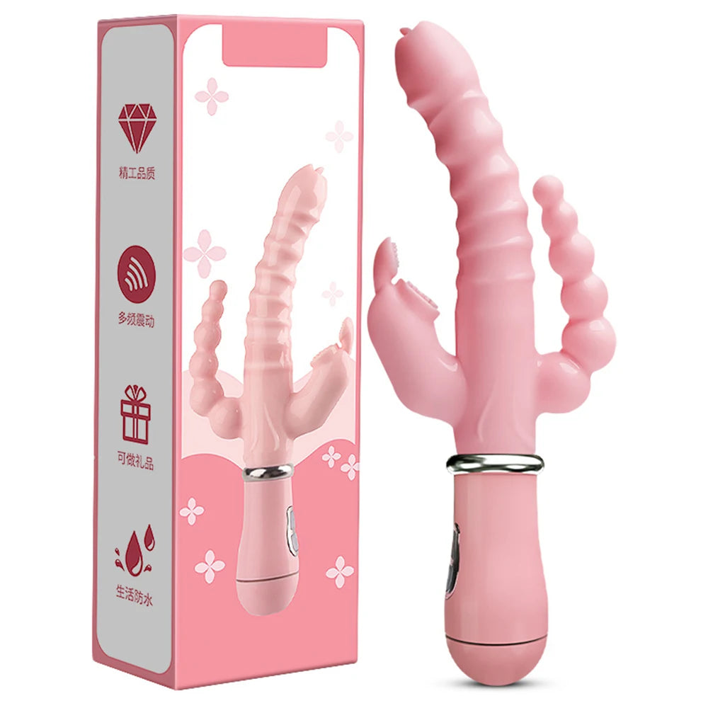 3 in 1 Vibrators for Women 12 Mode Vibrating Anal Tongue Licking Clitoris Stimulator G spot Massager Erotic Sex Toys for Women