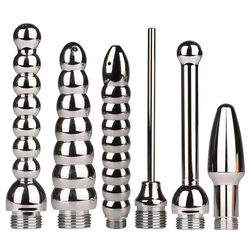 New Stainless Steel Metal Anal Cleaner Bidet Faucets Rushed Anal Douche Shower Cleaning Enemator Enema Butt Plugs Tap Adult