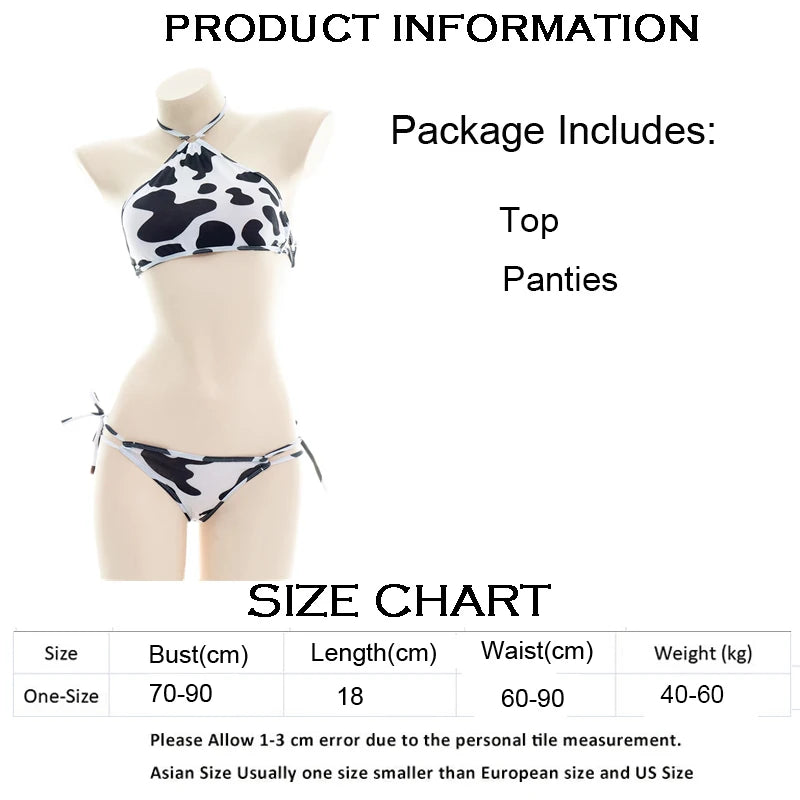 AniLV Anime Cartoon Cow Series Bodysuit Underwear Maid Unifrom Costume Kawaii Girl Bikini Swimsuit Set Outfit Cosplay