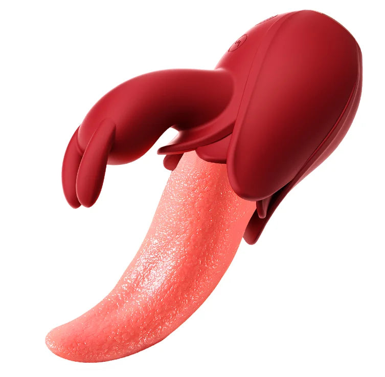 Realistic Tongue Licking Vibrator G-spot Nipple Double Stimulator  Rabbit Vibrator for G-Spot Orgasm Massage Adult Toy for Women