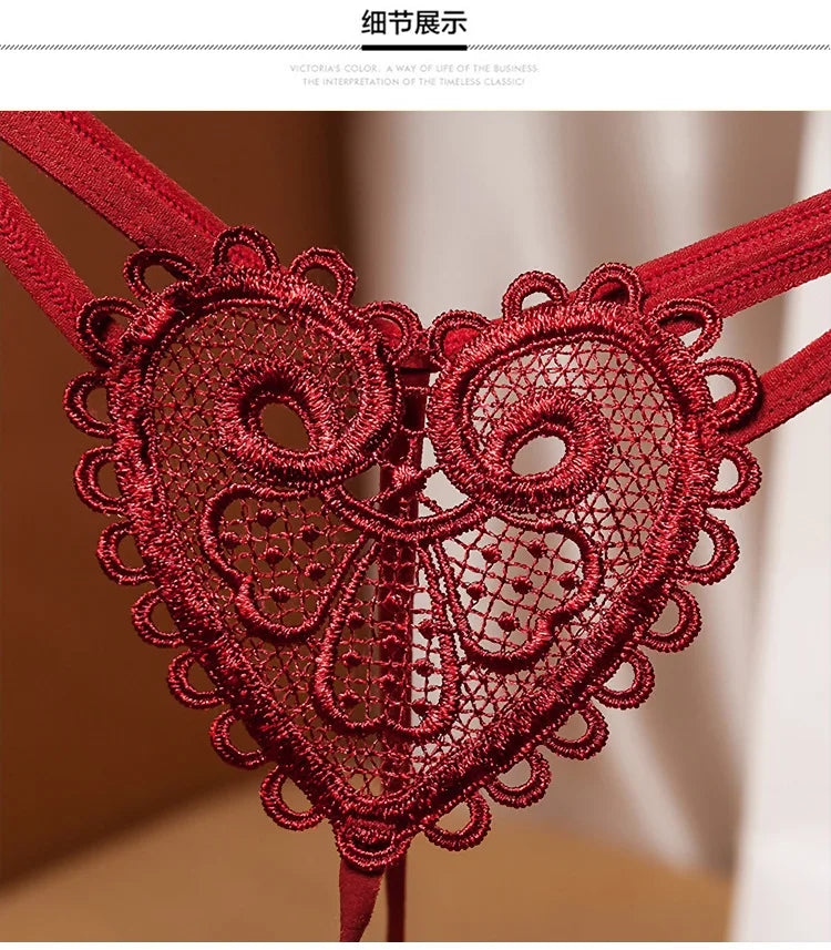 Adults Games Sex Toys of Lace Thongs G String Panties with Sexy Pearl Massaging Bead Crotchless T-back for Fetish Lingerie Flirt