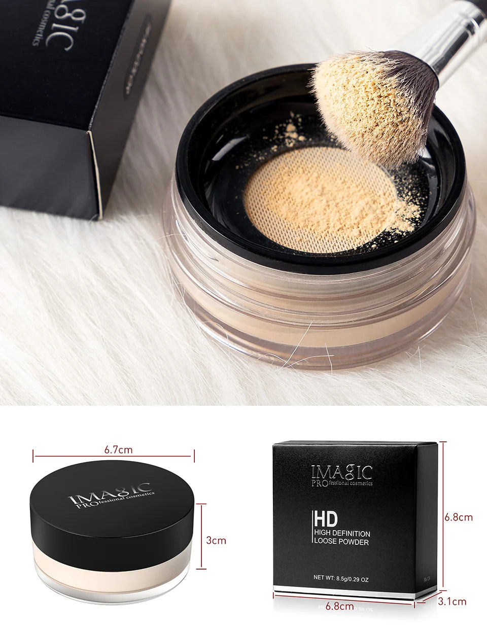 IMAGIC new makeup powder waterproof oil control waterproof  foundation invisible brightening skin cosmetic