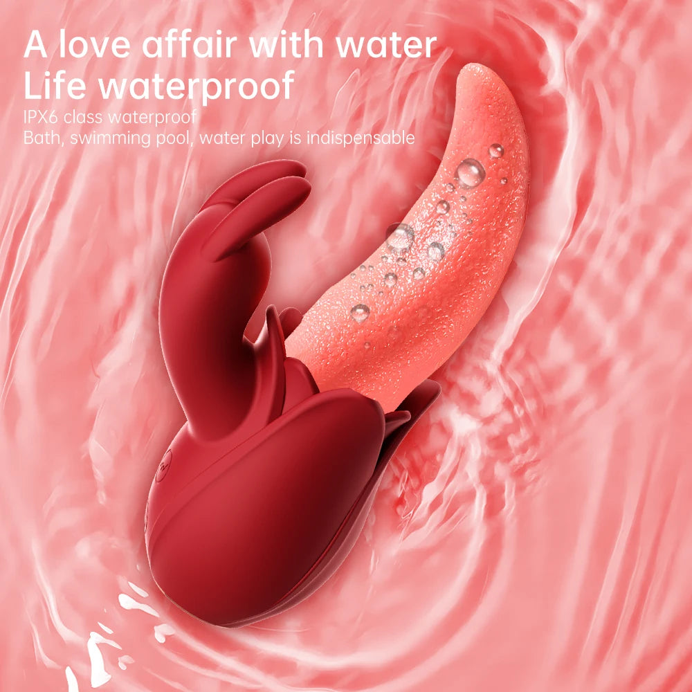 Realistic Tongue Licking Vibrator G-spot Nipple Double Stimulator  Rabbit Vibrator for G-Spot Orgasm Massage Adult Toy for Women