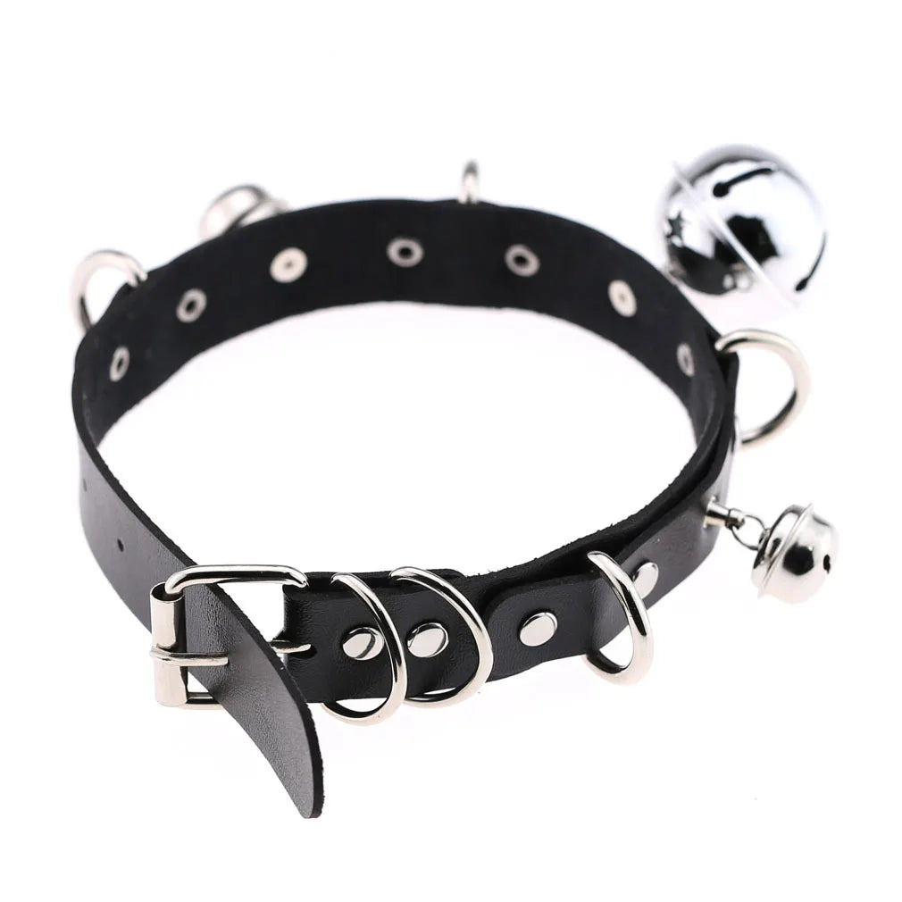 BDSM Bondage Restraints Neck Collar Sex Toys for Couples Punk Style Collar With Bell Fetish Slave Exotic Accessories For Women