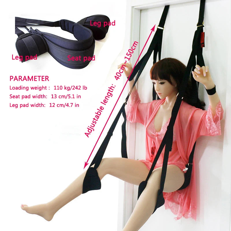 Sex Toys For Couples Sex Swing Sex Furniture Fetish Bondage Adult Games Seat And Leg Pad Indoor Sex Erotic Hanging Door Swing