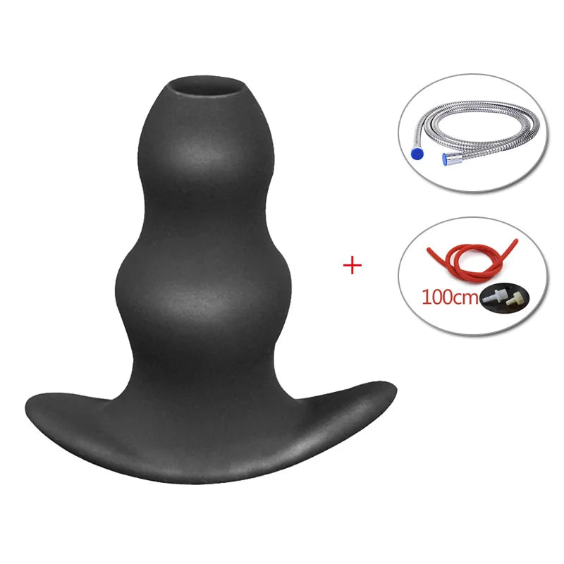 Silicone Anal Expanding Plug Bidet Wash Enema Anal Cleaning Buttplug Retention Nozzle Enema Anus Dilator Anal Enlarge Shower