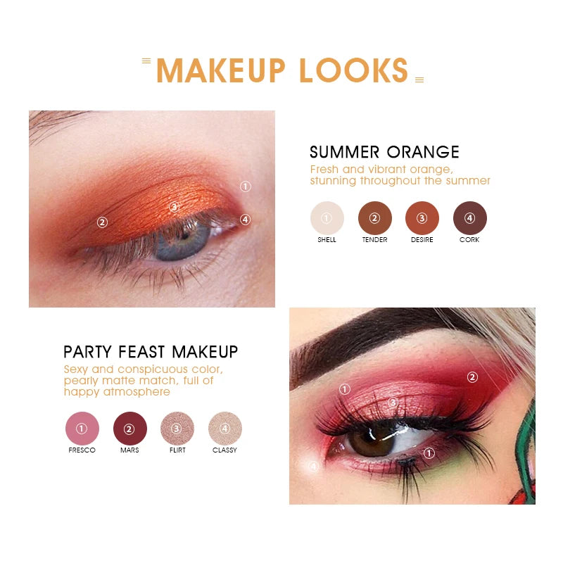 IMAGIC Eyeshadow Palette Matte Make Up Palette Highlight Blus Shimmer Pearlescent Waterproof  Eye shadow Powder And Body Paint