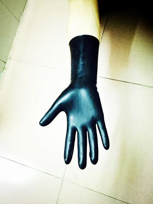 Chlorated Unisex Short Latex Gloves Mittens Fetish Slim Finger Wrist Length Seamless 3D