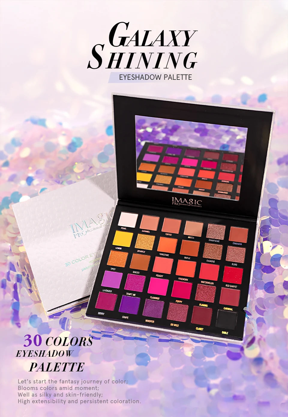 IMAGIC Eyeshadow Palette Matte Make Up Palette Highlight Blus Shimmer Pearlescent Waterproof  Eye shadow Powder And Body Paint