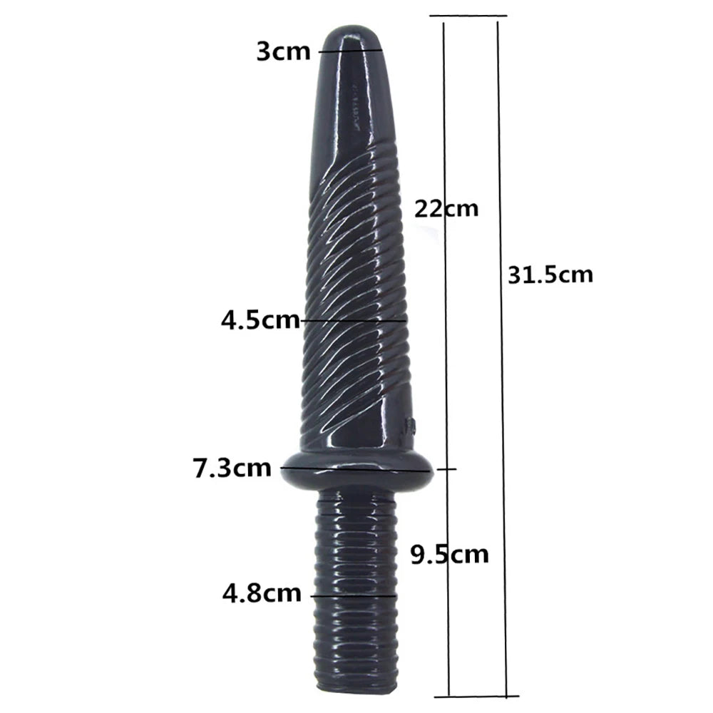 31mm Screw Sword PVC Anal Plug Dildo Women Masturbator Handle-Bar Soft Vagina Anus Prostate Orgasm Sex Toys for Lesbian Gay Men