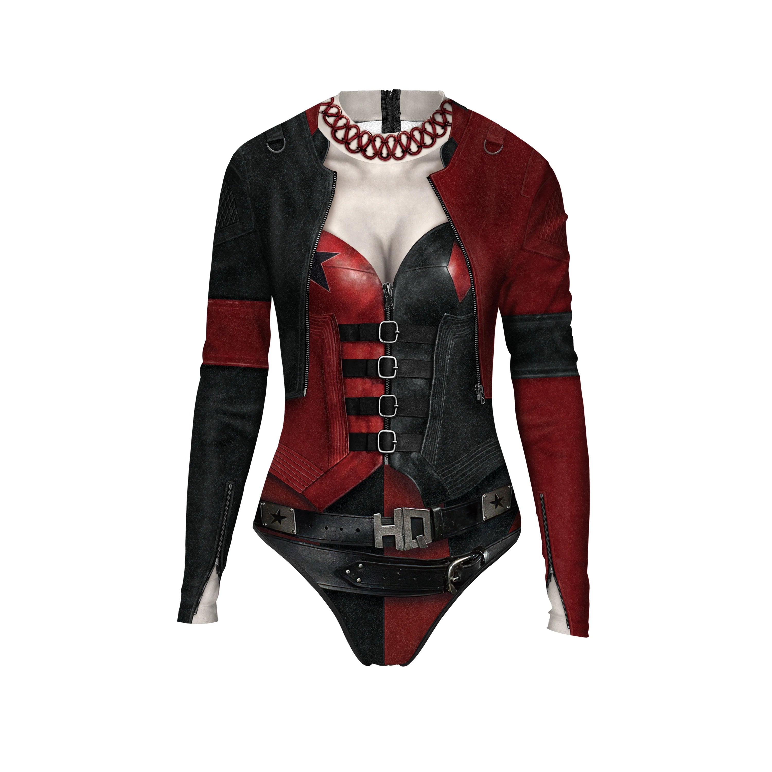 [You're My Secret] Clown Women Cosplay Costume Halloween Dress Up Matching Set Carnival Party Dress Leggings Cool Bodysuit