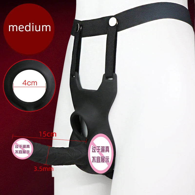 3 Size Wearable Vibrators Dildo for Panties double penetration Penis  Anal Toy Butt Plug For Lesbian Gay Adjustable Strap silent