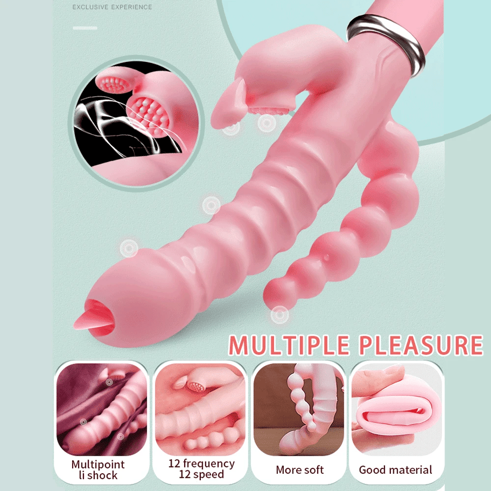 3 in 1 Vibrators for Women 12 Mode Vibrating Anal Tongue Licking Clitoris Stimulator G spot Massager Erotic Sex Toys for Women