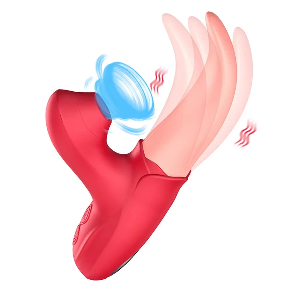 Realistic Tongue Licking Vibrator G-spot Nipple Double Stimulator  Rabbit Vibrator for G-Spot Orgasm Massage Adult Toy for Women