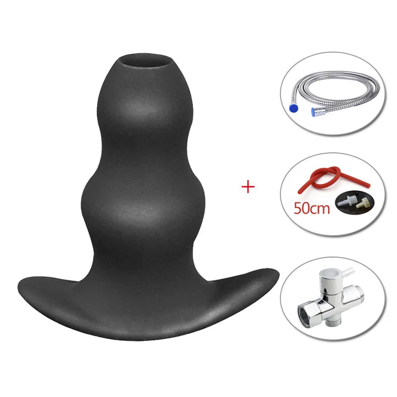 Silicone Anal Expanding Plug Bidet Wash Enema Anal Cleaning Buttplug Retention Nozzle Enema Anus Dilator Anal Enlarge Shower