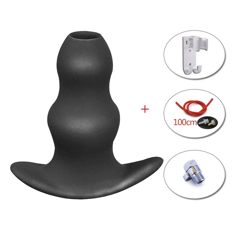 Silicone Anal Expanding Plug Bidet Wash Enema Anal Cleaning Buttplug Retention Nozzle Enema Anus Dilator Anal Enlarge Shower