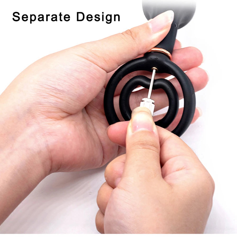 Inflatable Anal Plug Built-in Steel Ball Dildo Huge Buttplug Prostate Massage Sex Toy For Women Men Anus Expander Pump