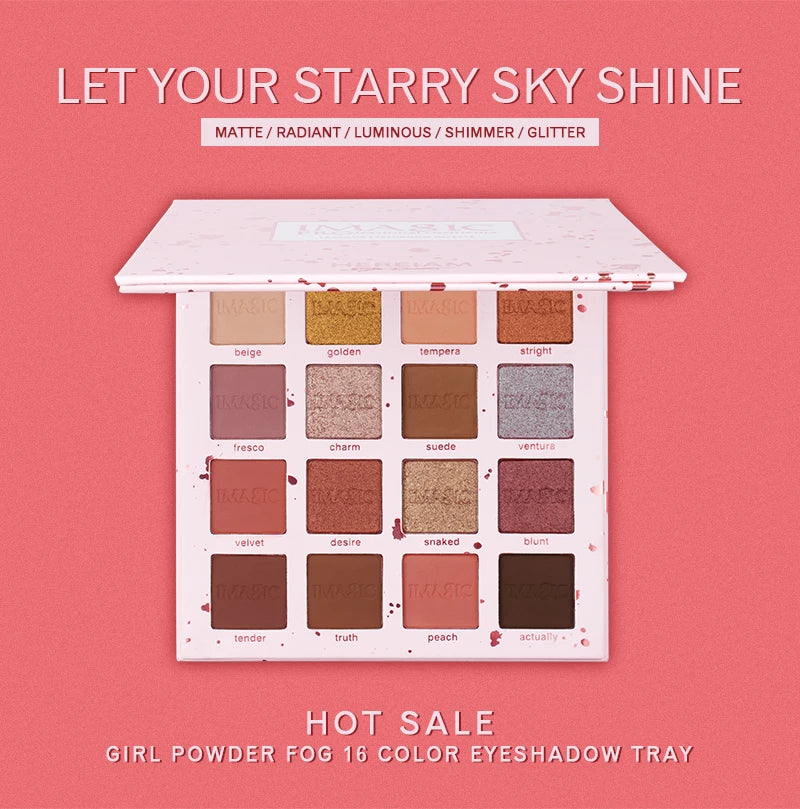 IMAGIC Eyeshadow Palette Matte Make Up Palette Highlight Blus Shimmer Pearlescent Waterproof  Eye shadow Powder And Body Paint
