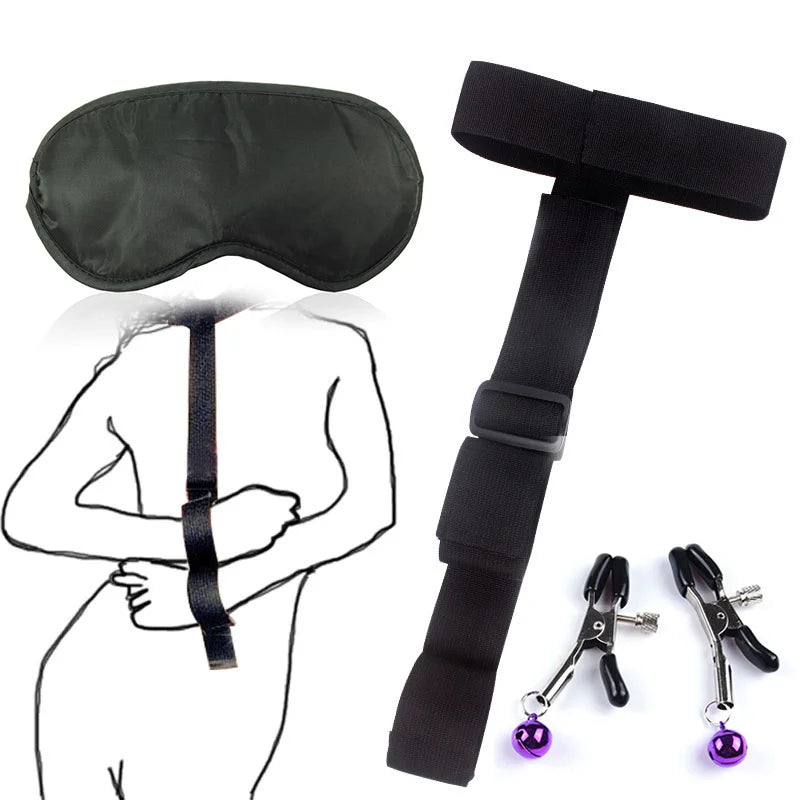 Adult Sex Products Erotic Bondage Bed Games BDSM Sex Bondage Set Women Handcuffs Ankle Cuff Restraints Sex Toys For Couples