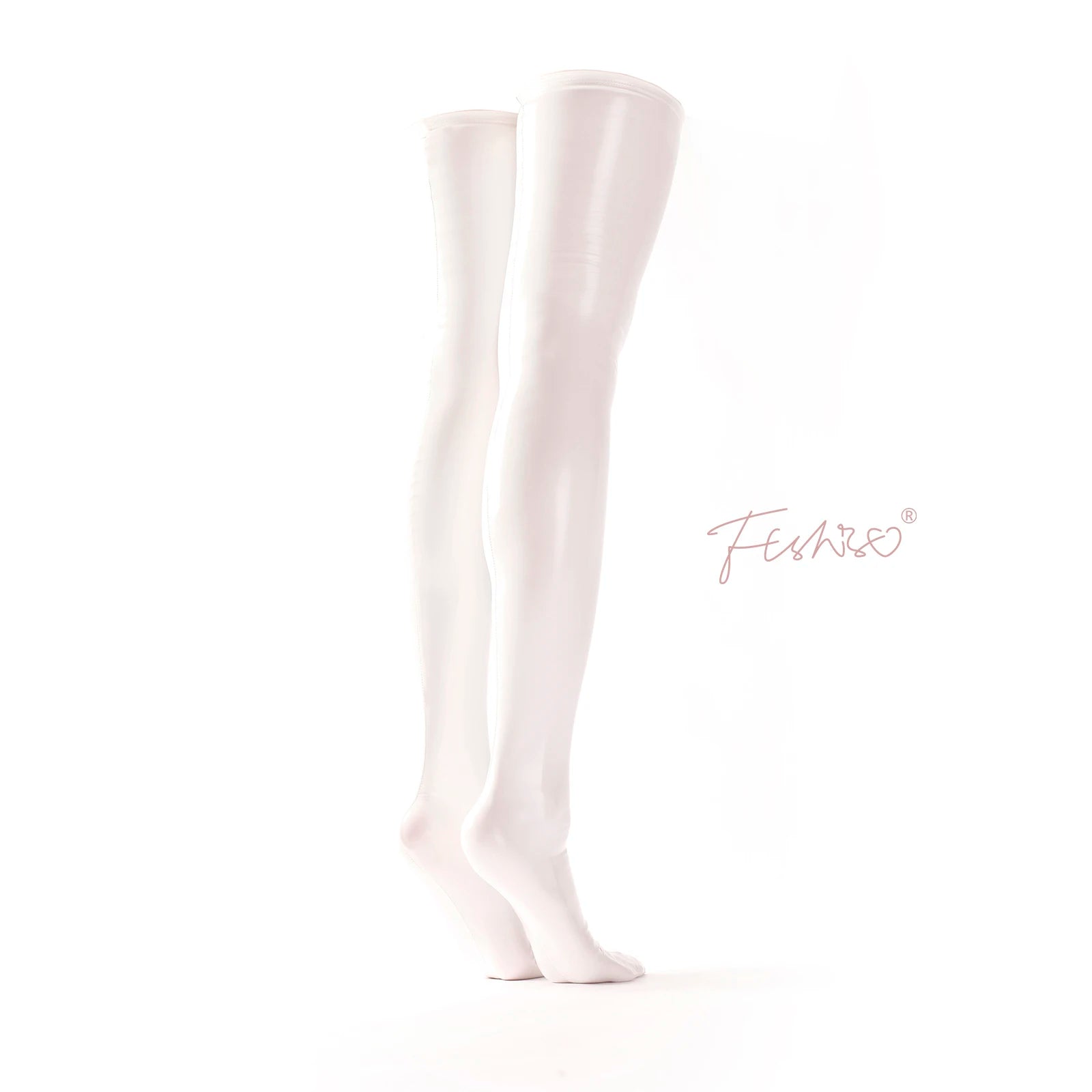 Ftshist Sexy Wetlook Tight-Highs Stockings Shiny Metallic Elastic Over-The-Knee Patent Leather Socks Latex Fetish Accessories
