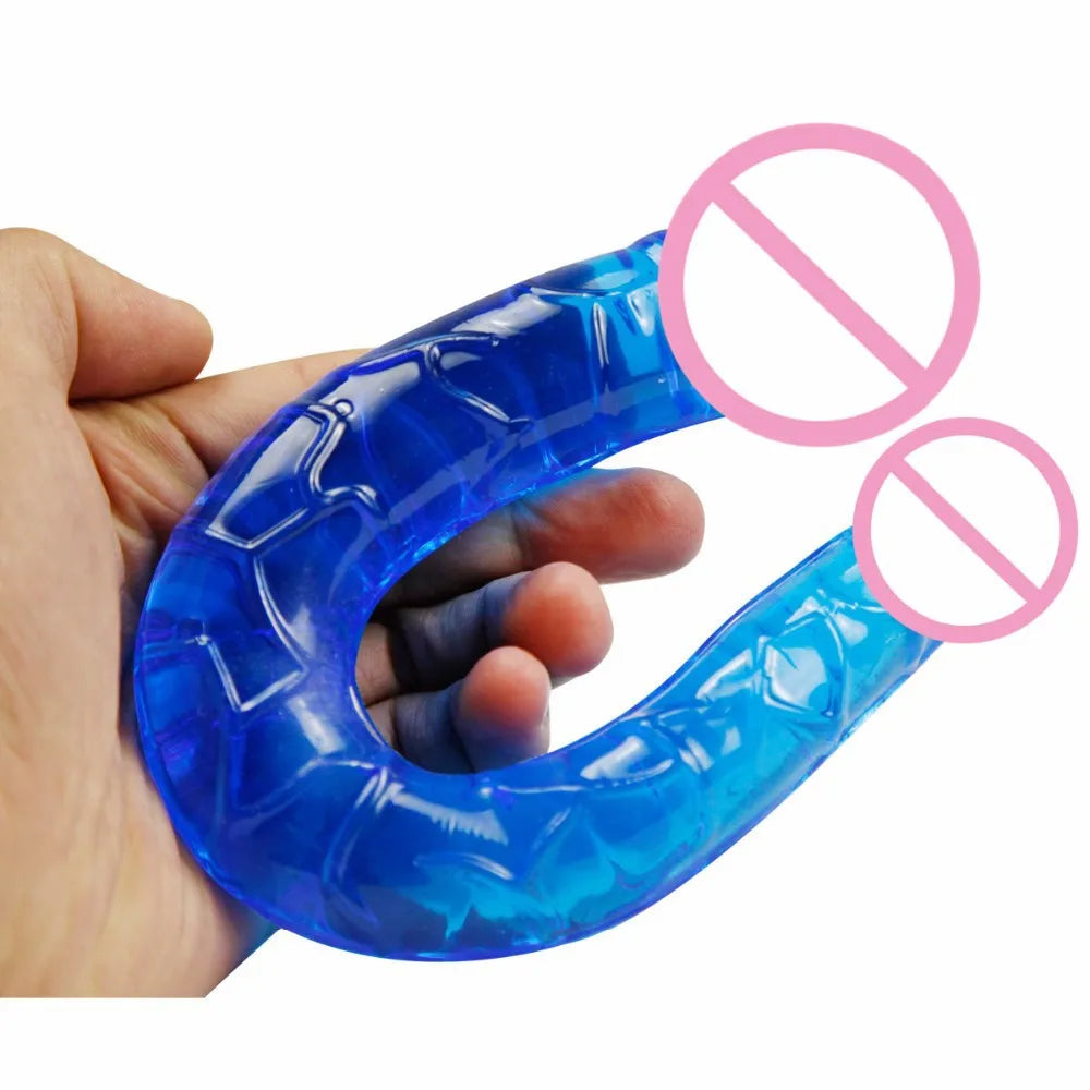 Double Head Silicone Long Penis Jelly Realistic Dildo Flexible Female Pussy Vagina Anal Masturbator Sex Toy Lesbian Cock Lovetoy