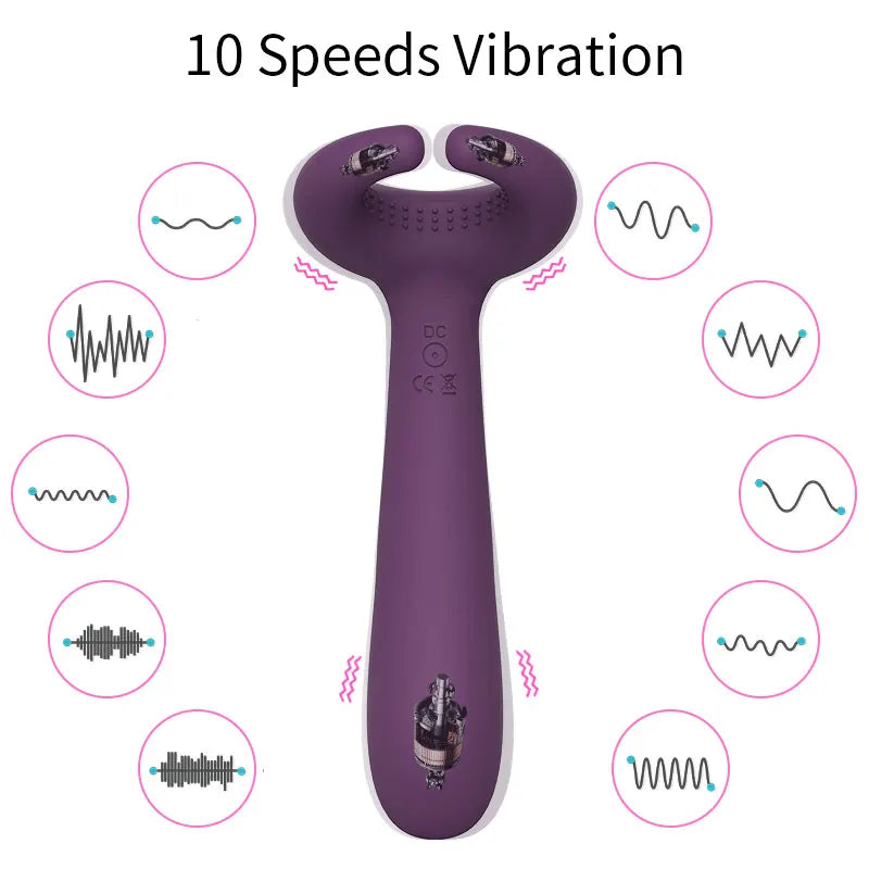 3 Motors Powerful Vibrators for Couples G-Spot Stimulator Men Penis Ring Female Vagina Anal Masturbator Adult Sex Toys for Woman