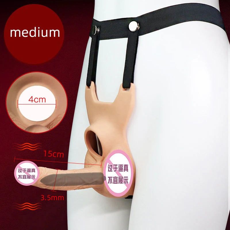 3 Size Wearable Vibrators Dildo for Panties double penetration Penis  Anal Toy Butt Plug For Lesbian Gay Adjustable Strap silent