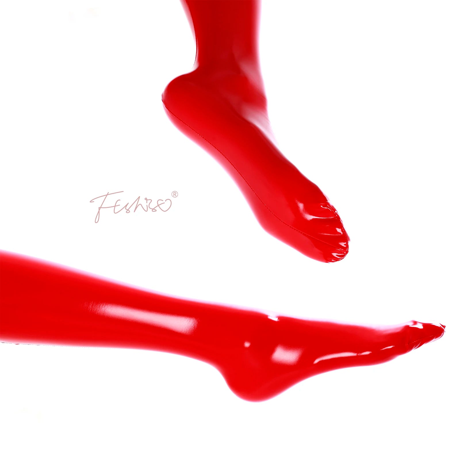 Ftshist Sexy Wetlook Tight-Highs Stockings Shiny Metallic Elastic Over-The-Knee Patent Leather Socks Latex Fetish Accessories