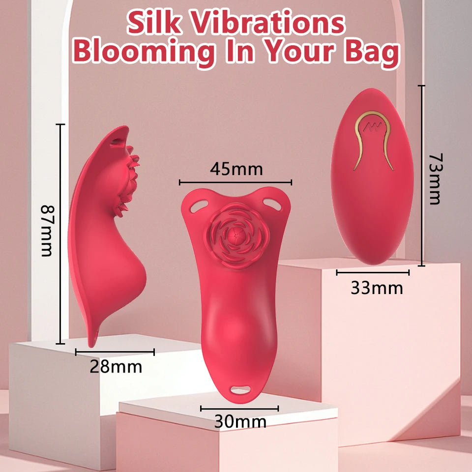 USB Adult Wearable Panty Vibrator with 10 Mode Remote Control Rose Vibrators for Men and Women's Sexual Pleasure
