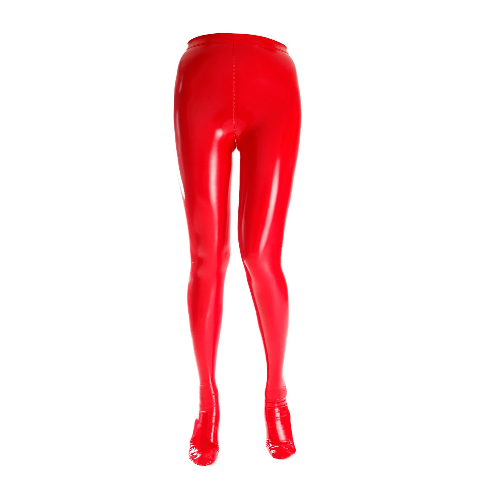 Ftshist Unisex Patent Leather Solid Color Pantyhose Shiny Wetlook Adult Footed Tights High Waist Fetish Cosplay Glossy Socks