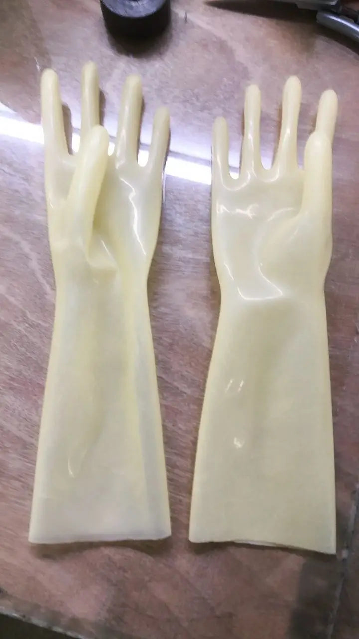 Chlorated Unisex Short Latex Gloves Mittens Fetish Slim Finger Wrist Length Seamless 3D