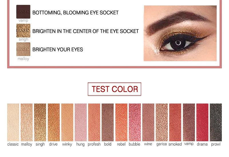 IMAGIC Eyeshadow Palette Matte Make Up Palette Highlight Blus Shimmer Pearlescent Waterproof  Eye shadow Powder And Body Paint