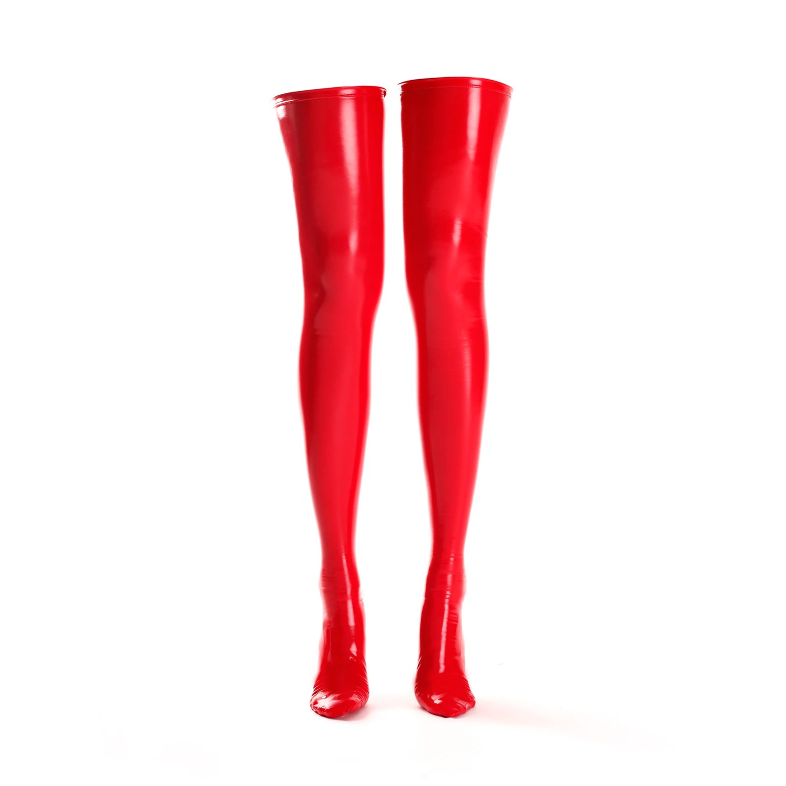 Ftshist Sexy Wetlook Tight-Highs Stockings Shiny Metallic Elastic Over-The-Knee Patent Leather Socks Latex Fetish Accessories